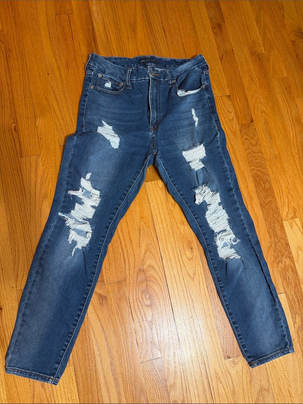 Aeropostale Distressed Dark Blue Ripped Jeans